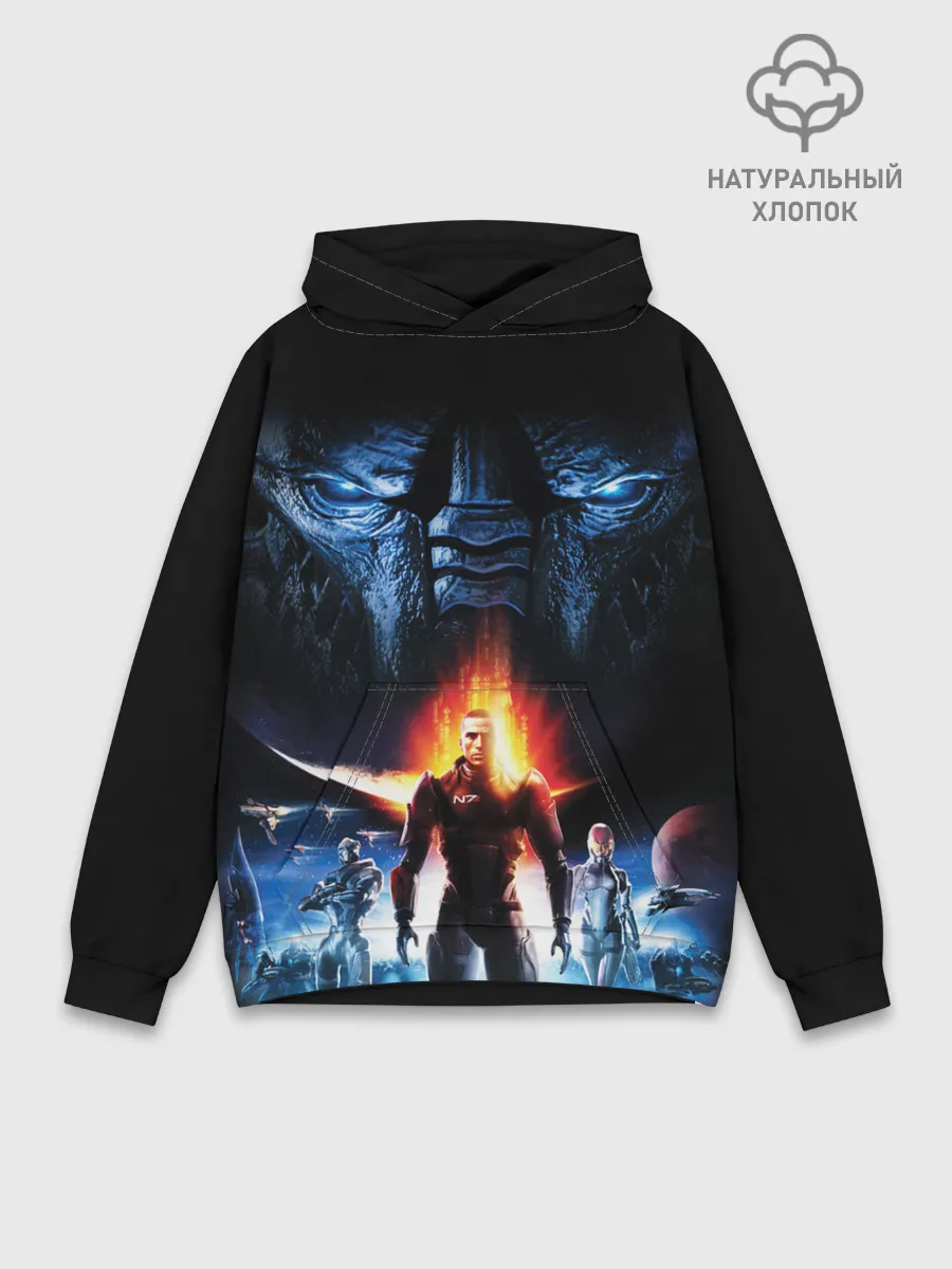 Худи мужской база хлопок / MASS EFFECT N7 КАПИТАН ШЕПАРД