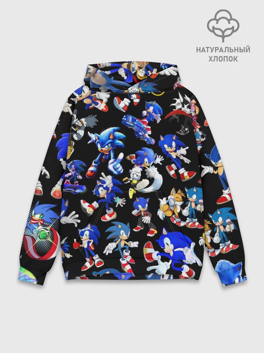 Худи мужской база хлопок / SONIC PATTERN HERO | СОННИК