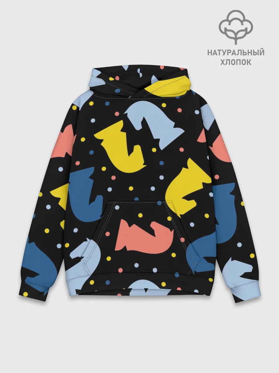 Худи мужской база хлопок / Шахматные фигуры цветные