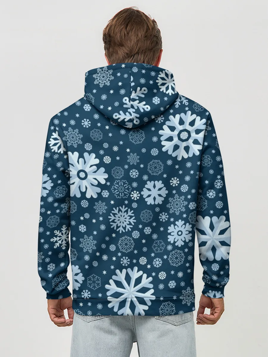 Худи мужской база хлопок / Новогодние снежинки, новый год