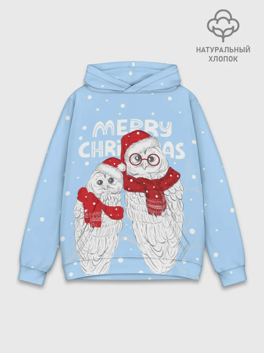Худи мужской база хлопок / С Рождеством! Совы