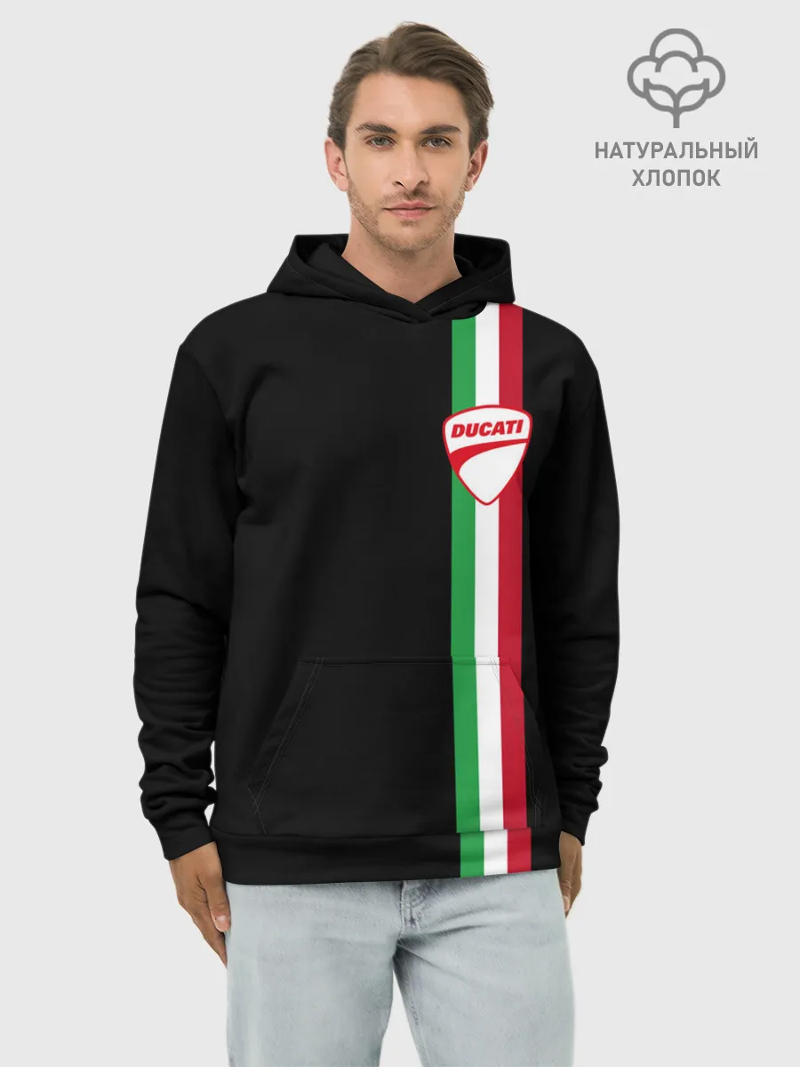 Худи мужской база хлопок / DUCATI MOTOCYCLE ITALY LINE
