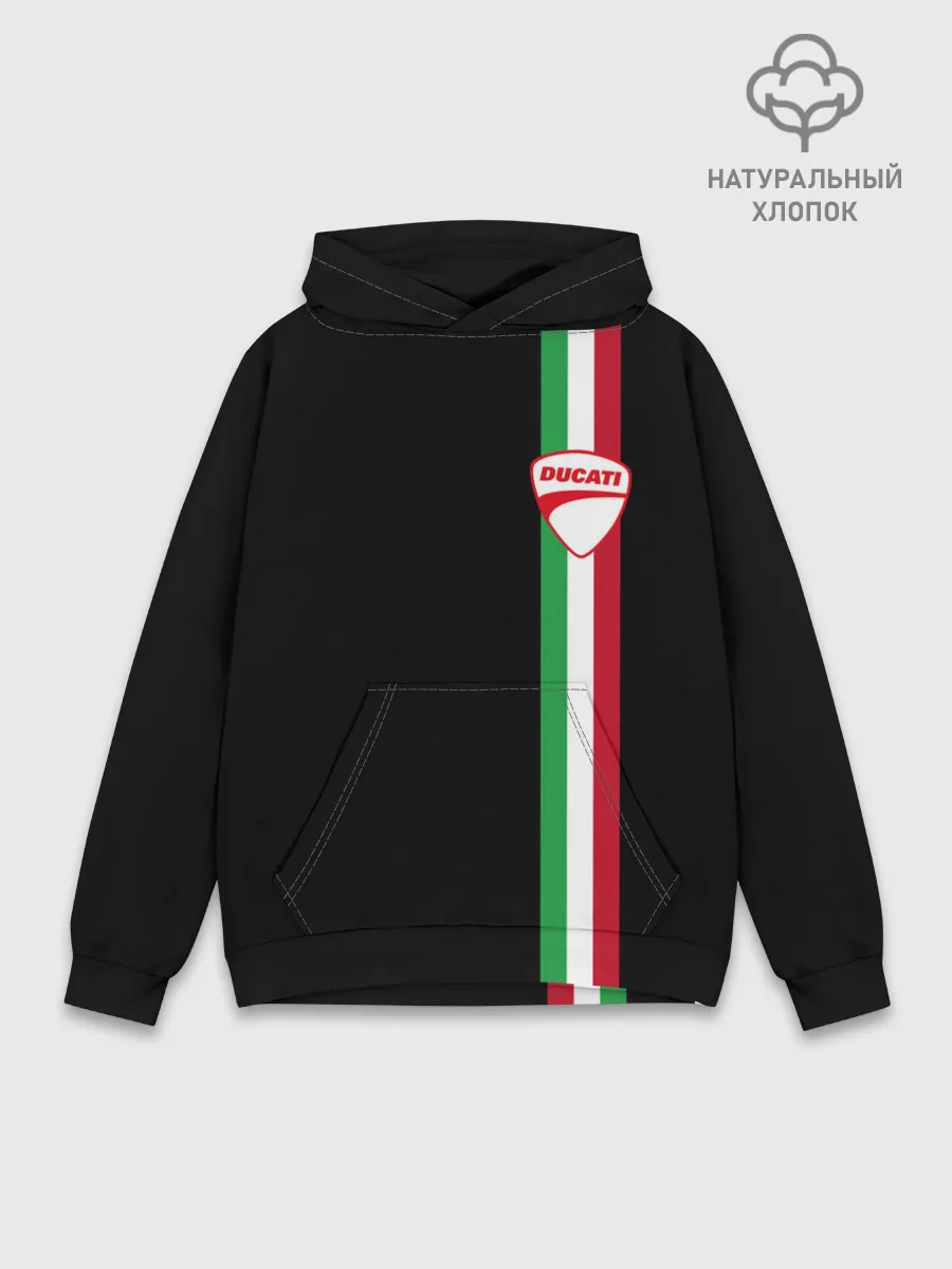 Худи мужской база хлопок / DUCATI MOTOCYCLE ITALY LINE