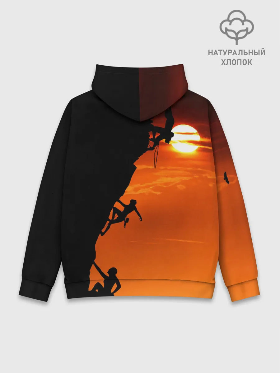 Худи мужской база хлопок / СКАЛОЛАЗЫ В ЗАКАТЕ