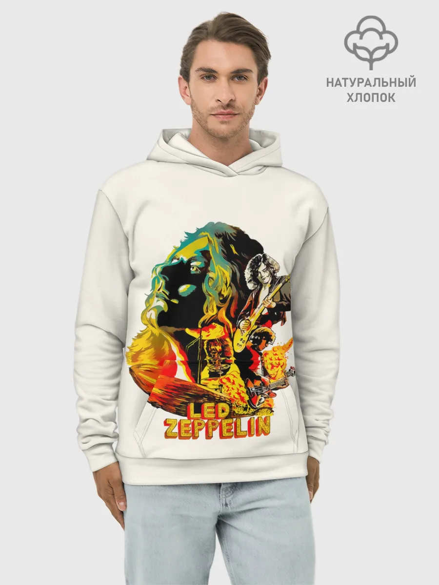 Худи мужской база хлопок / Группа Led Zeppelin арт