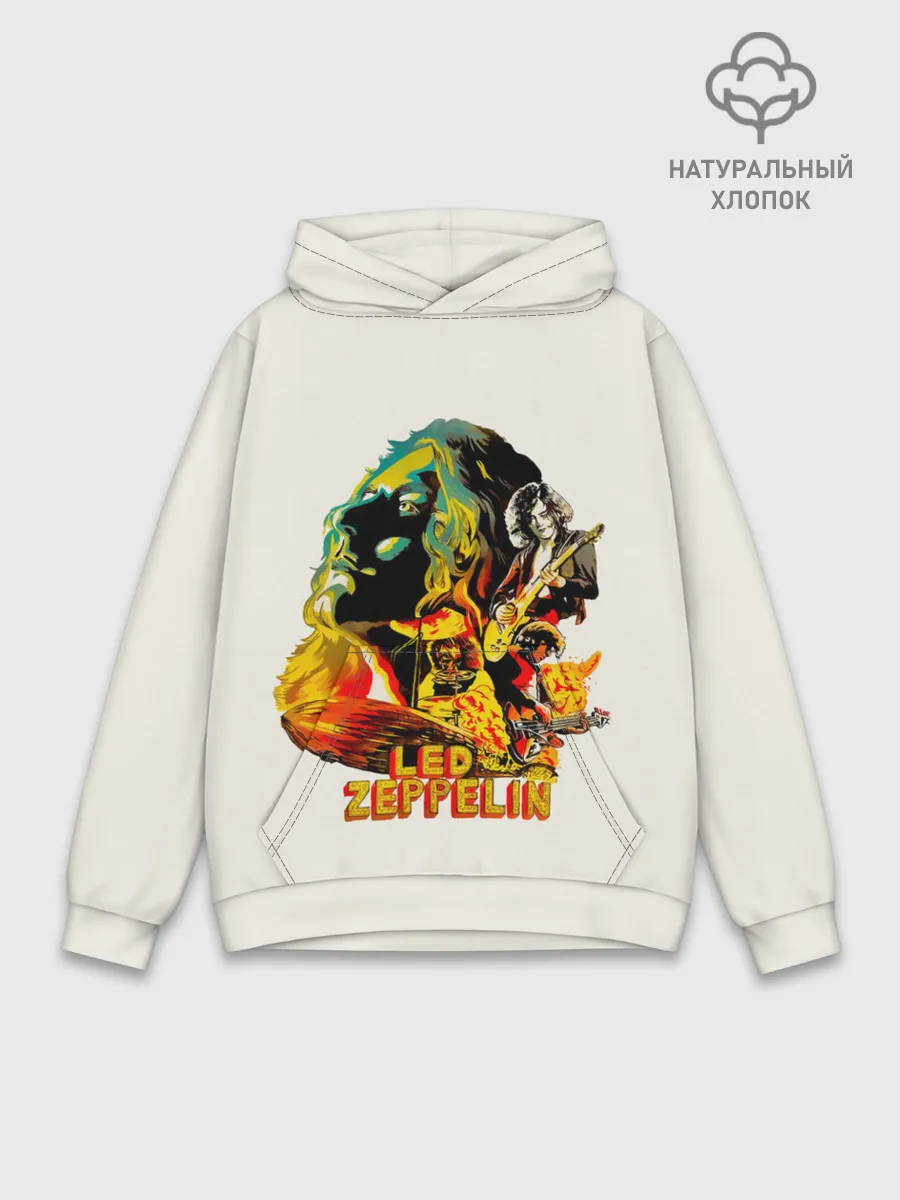 Худи мужской база хлопок / Группа Led Zeppelin арт