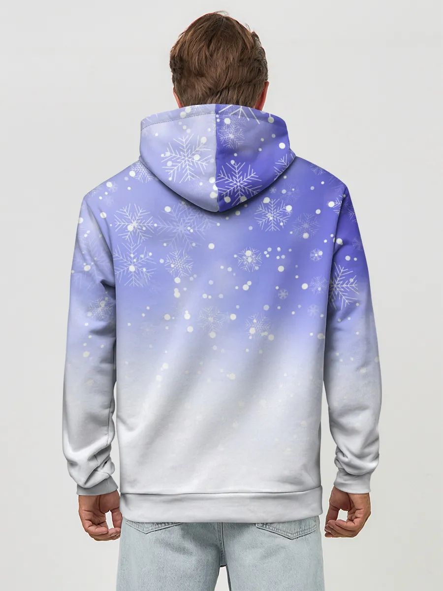 Худи мужской база хлопок / Новогодний Лабрадор / New Years Labrador