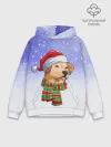 Худи мужской база хлопок / Новогодний Лабрадор / New Years Labrador