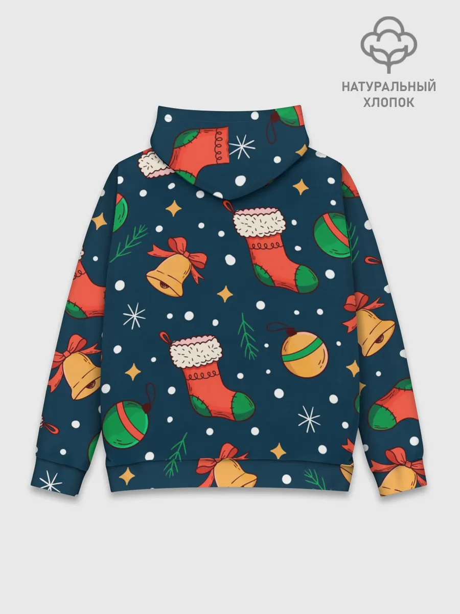 Худи мужской база хлопок / Новогодний, рождественский узор