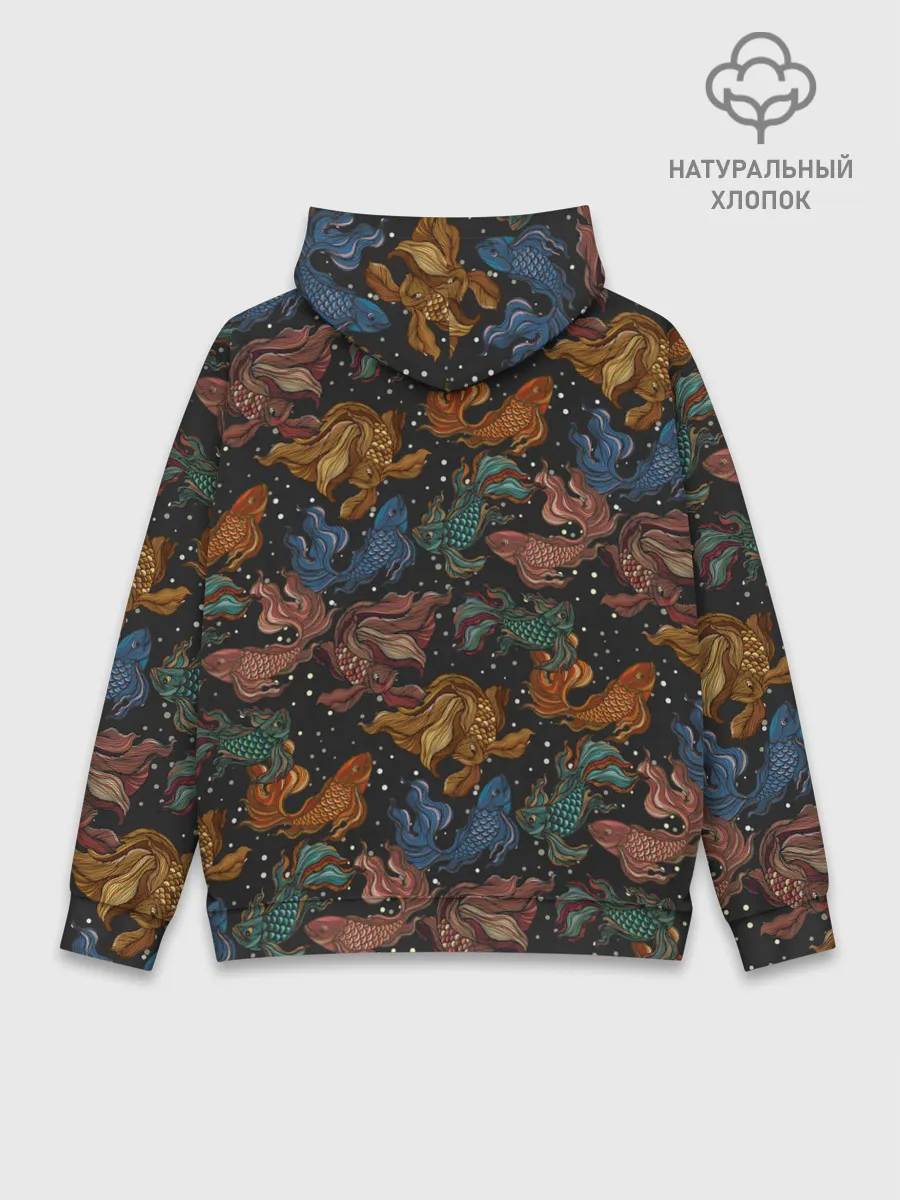 Худи мужской база хлопок / Тайские рыбки