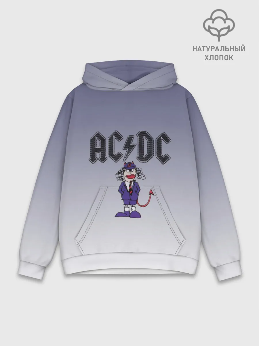 Худи мужской база хлопок / Ангус Янг чертик AC/DC