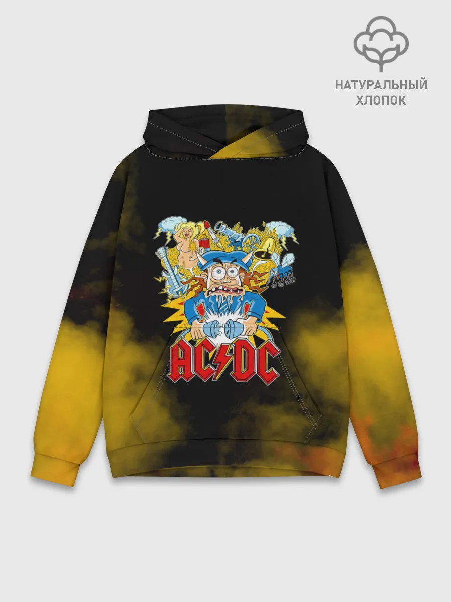 Худи мужской база хлопок / Карикатура Ангус Янг - AC/DC