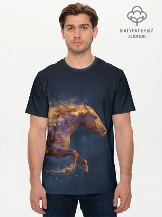 Мужская базовая футболка хлопок / SpaceHorse