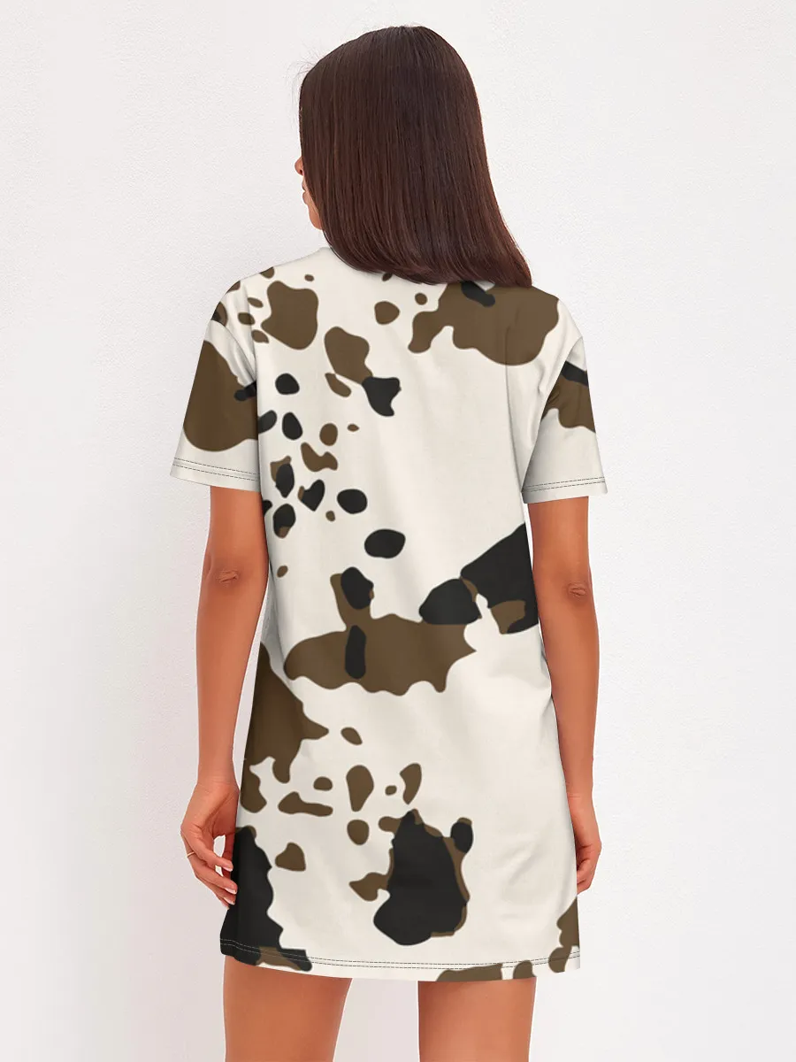 Женское платье хлопок / CowPrint