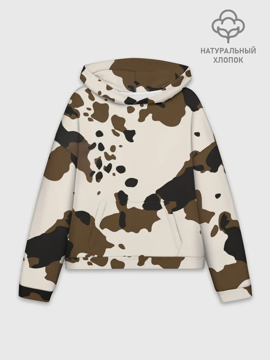 Худи женский оверсайз хлопок / CowPrint