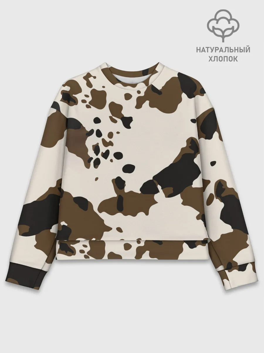 Женский свитшот базовый хлопок / CowPrint