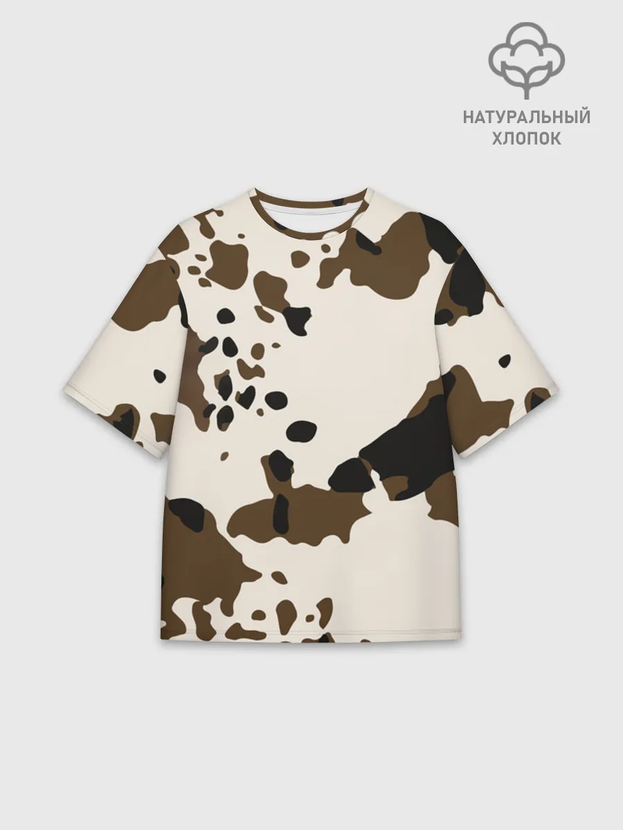 Мужская футболка оверсайз хлопок / CowPrint