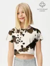 Футболка для девочки укороченная базовая хлопок / CowPrint