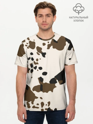 Мужская базовая футболка хлопок / CowPrint