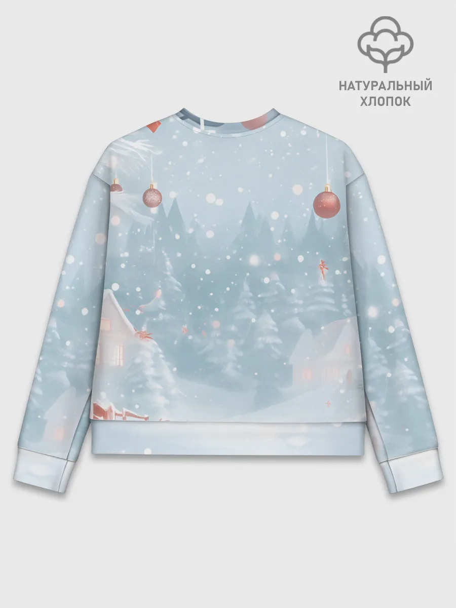 Женский свитшот базовый хлопок / Пони Новый год