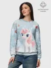 Женский свитшот базовый хлопок / Пони Новый год