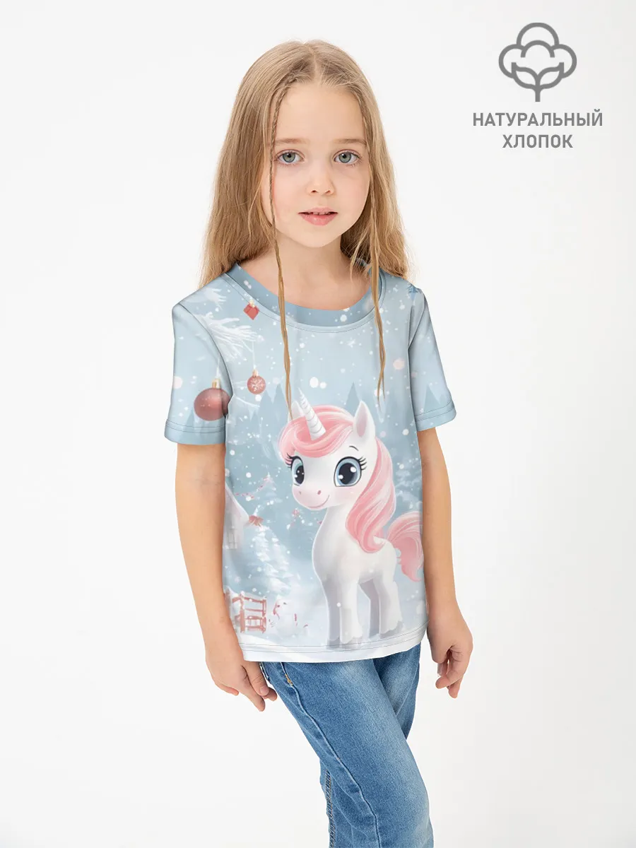 Детская футболка хлопок / Пони Новый год