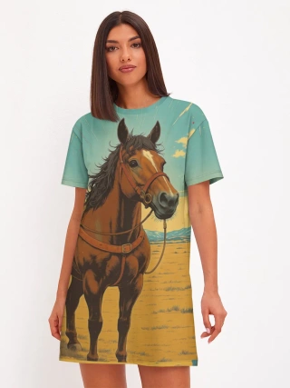 Женское платье хлопок / Loshad_v_pustine