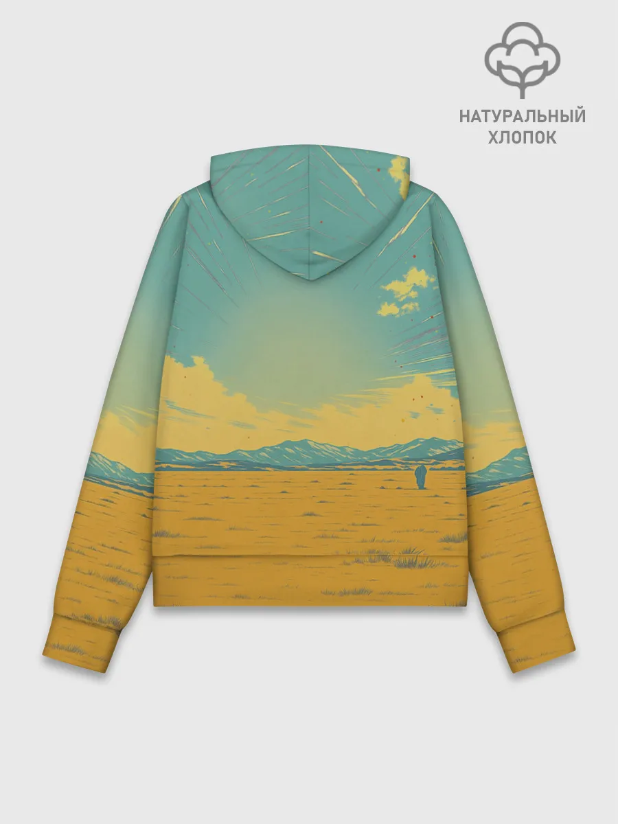 Худи женский база хлопок / Loshad_v_pustine