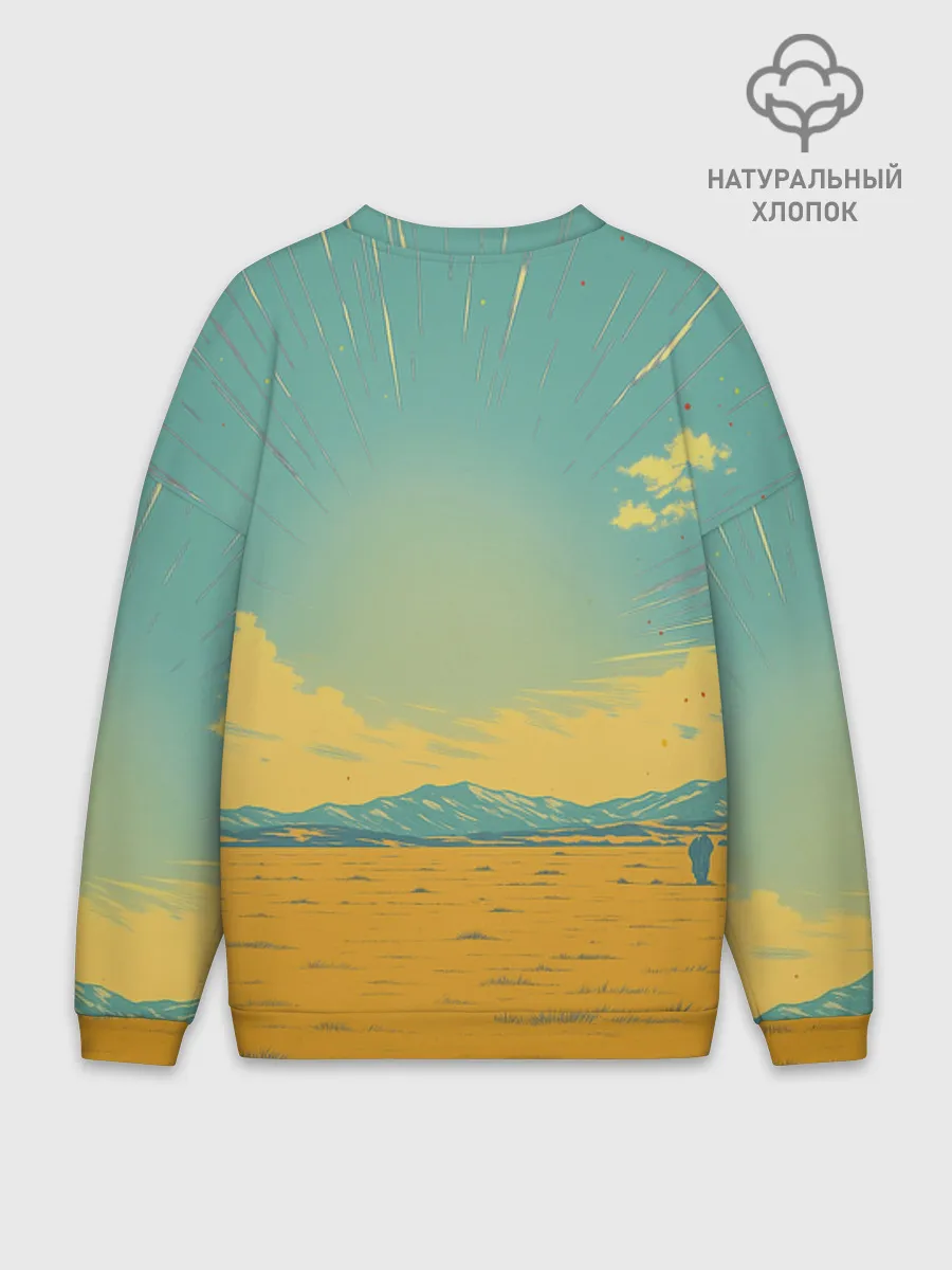 Мужской свитшот оверсайз хлопок / Loshad_v_pustine