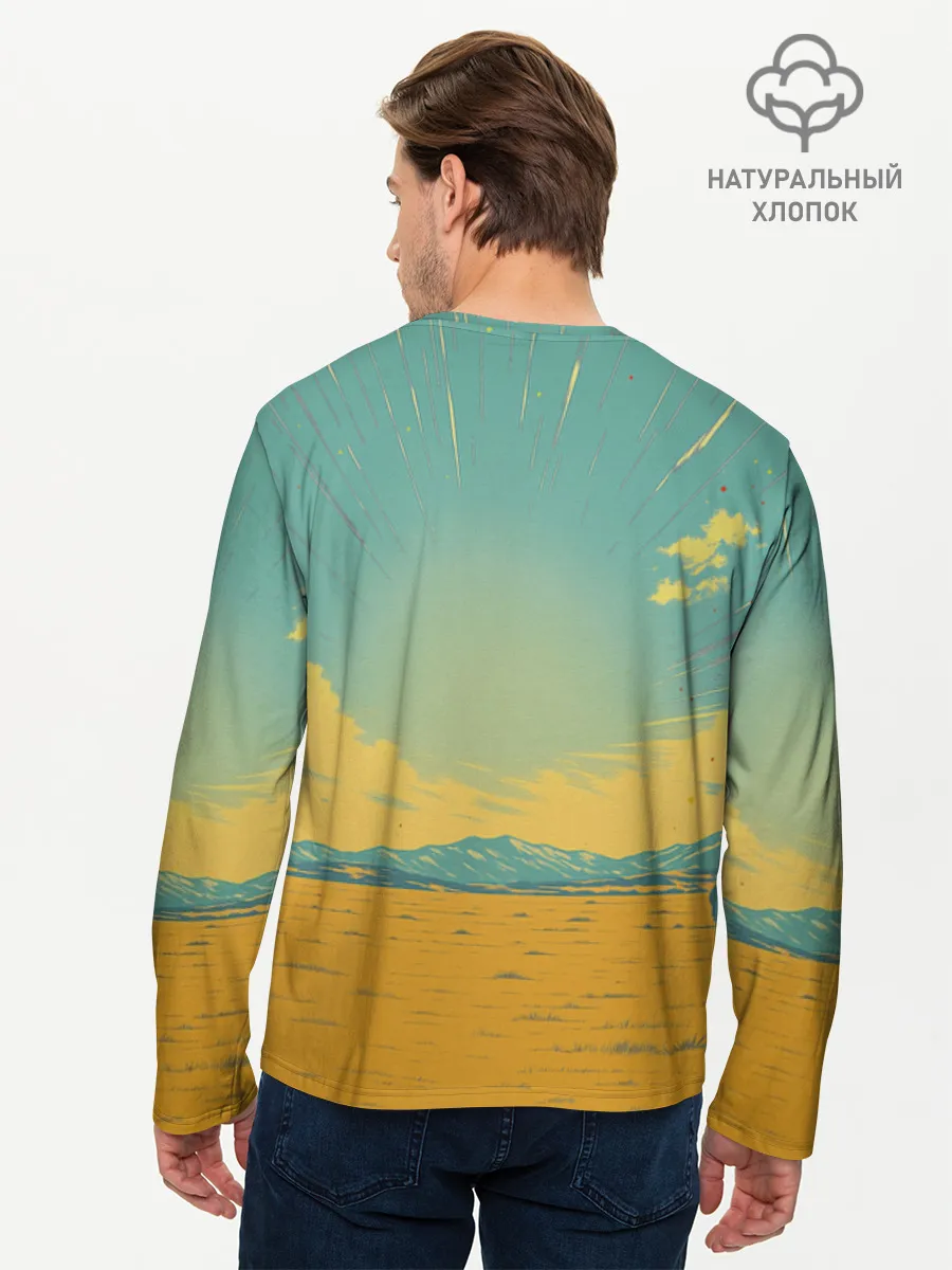 Мужской лонгслив хлопок / Loshad_v_pustine
