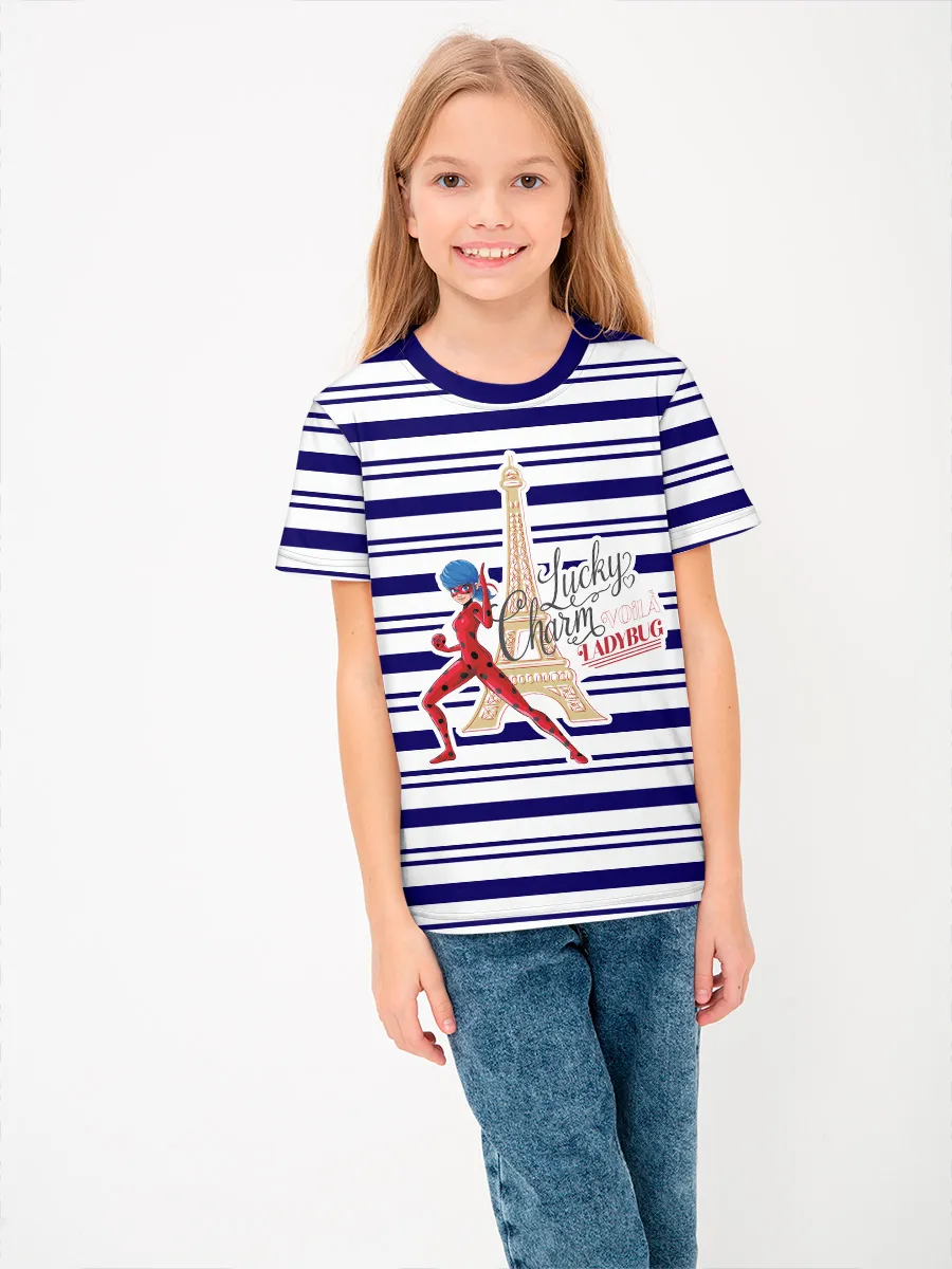 Детская футболка хлопок / Леди Баг Strips