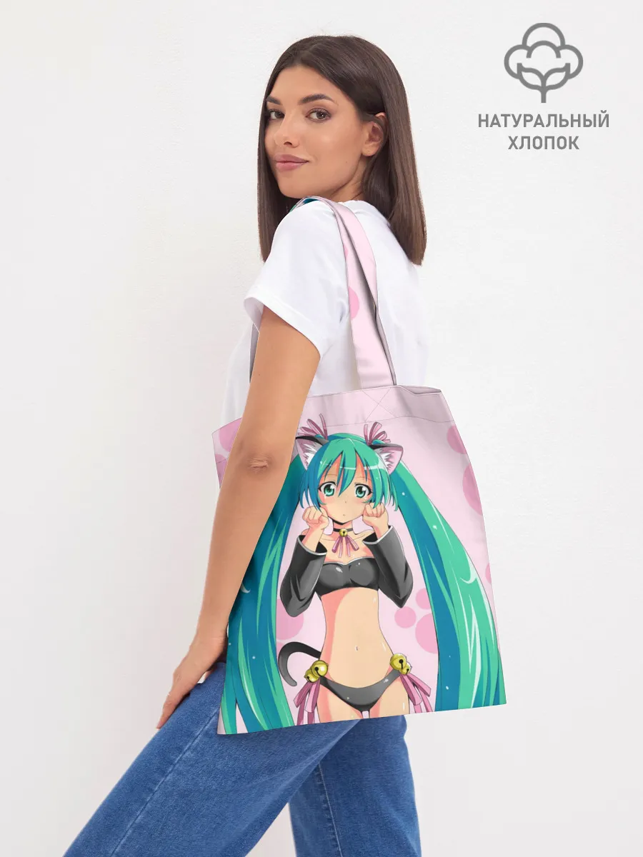 Шоппер база / Хатсуне Мику на розовом фоне