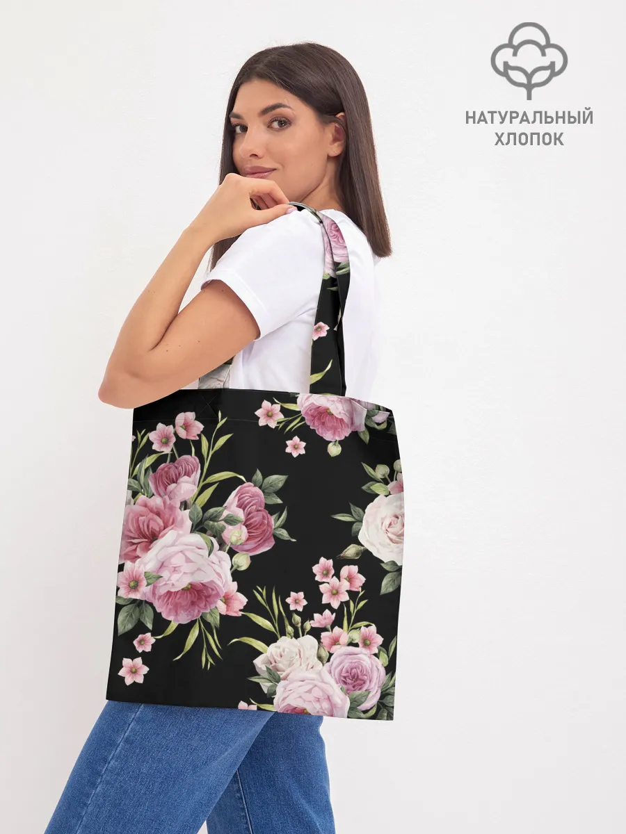 Шоппер база / Пионы на Чёрном