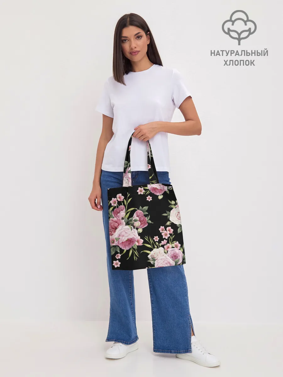 Шоппер база / Пионы на Чёрном