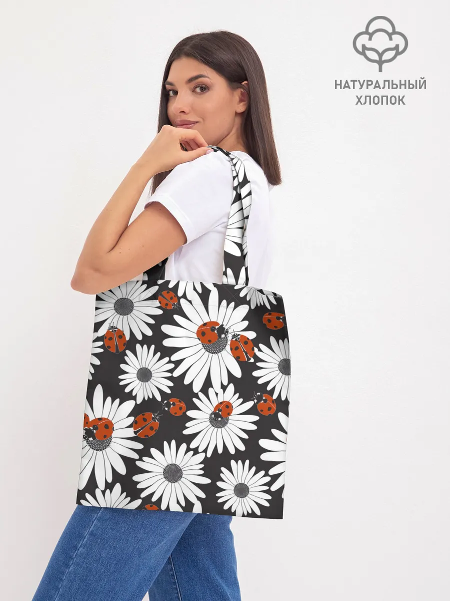 Шоппер база / Божьи коровки на ромашках