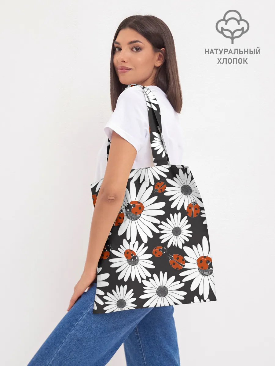 Шоппер база / Божьи коровки на ромашках