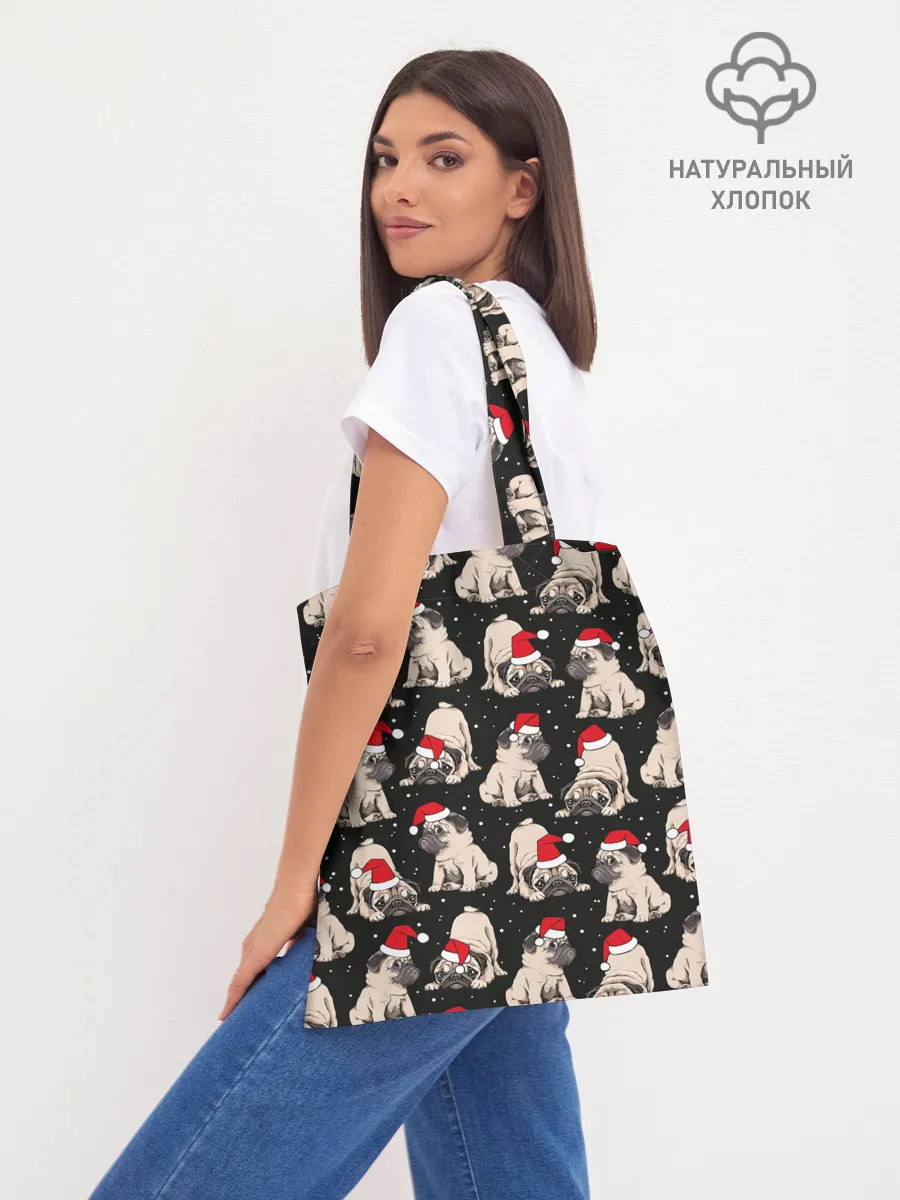 Шоппер база / Новогодние мопсы