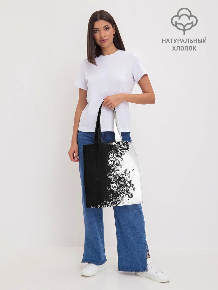 Шоппер база / Черно-белый узор.
