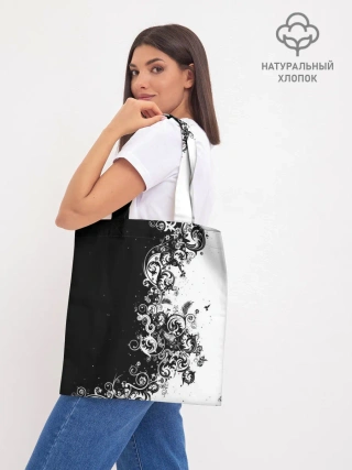 Шоппер база / Черно-белый узор.
