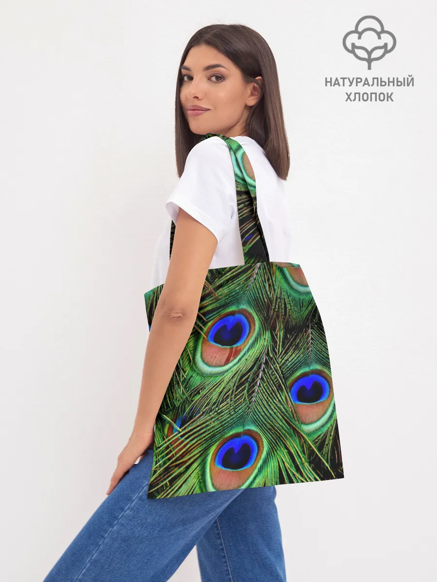 Шоппер база / Перья павлина #1