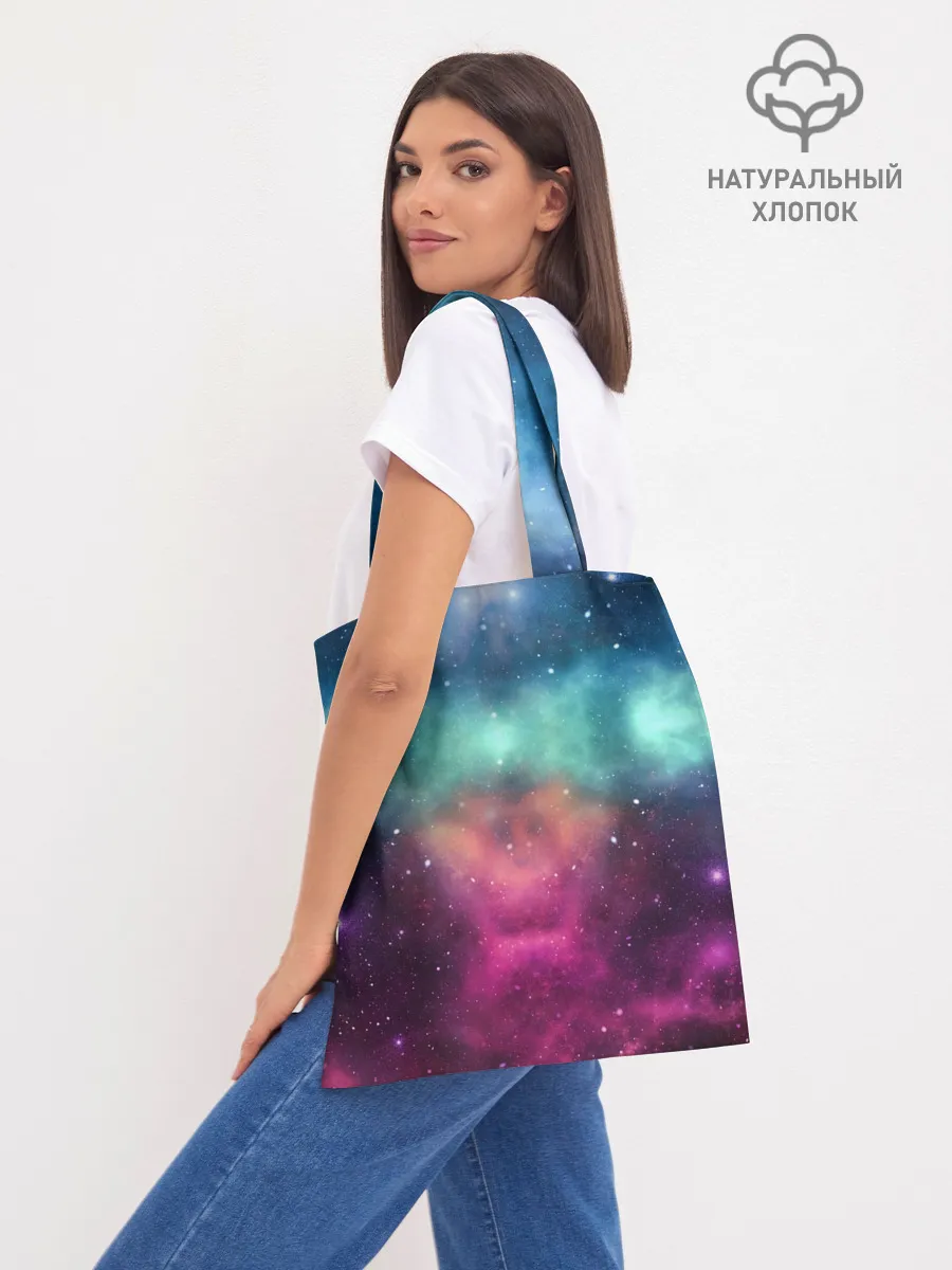 Шоппер база / Кот с радугой и пиццей