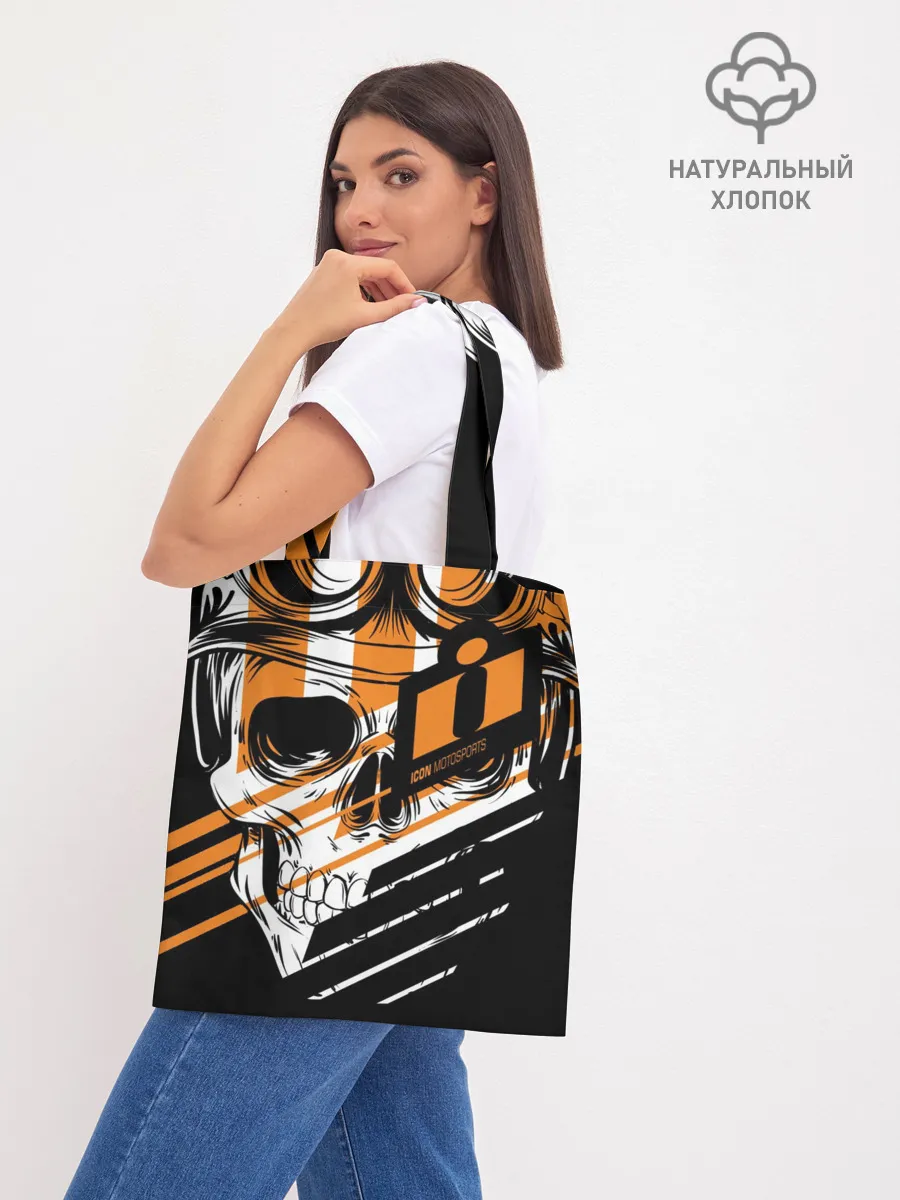 Шоппер база / Череп Icon оранжевый