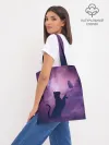 Шоппер база / Бабочка кот силуэт фиолетовый