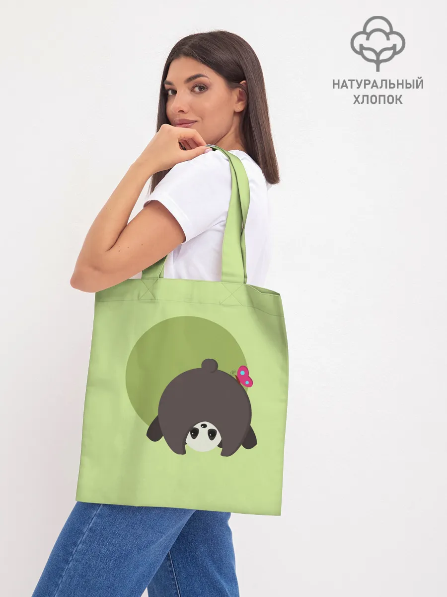 Шоппер база / Прикольная панда с бабочкой