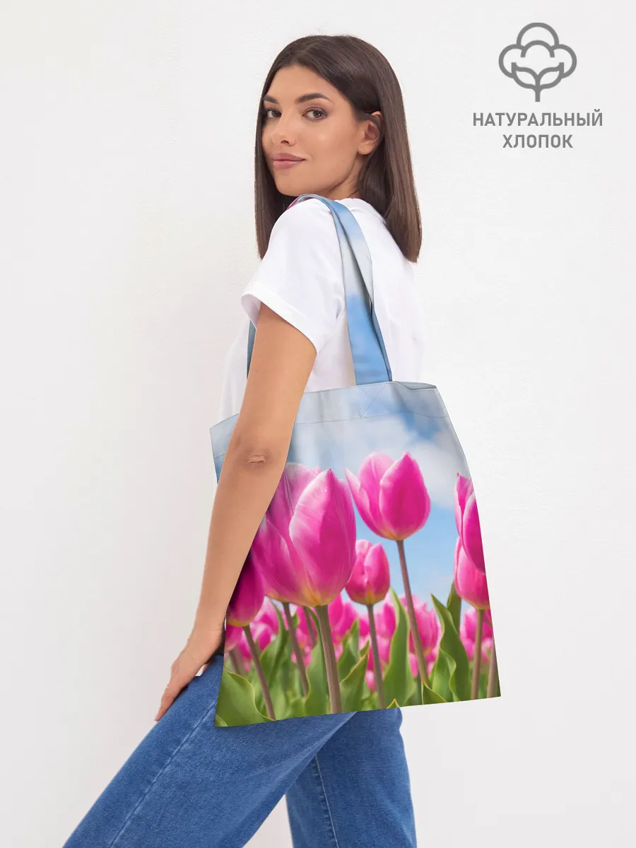 Шоппер база / Розовые тюльпаны