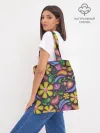 Шоппер база / летние цветы узор на темном