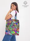 Шоппер база / Дудлы узор разноцветный хиппи