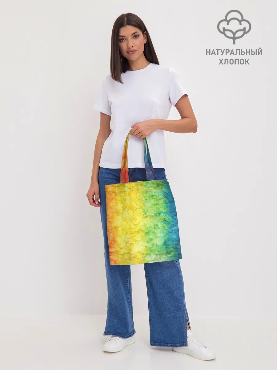 Шоппер база / разноцветный акварель градиент
