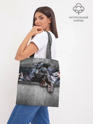 Шоппер база / Пантера и цветы