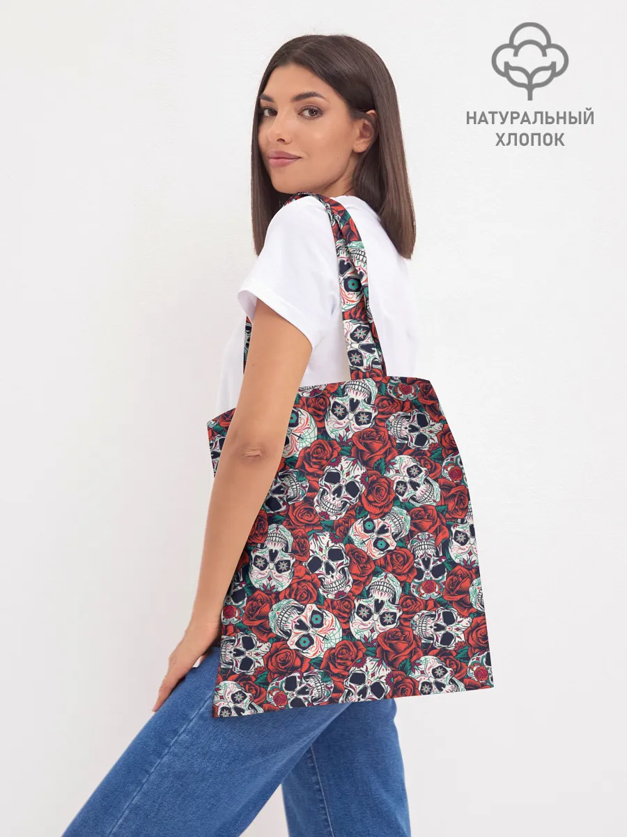 Шоппер база / Тату черепа и розы